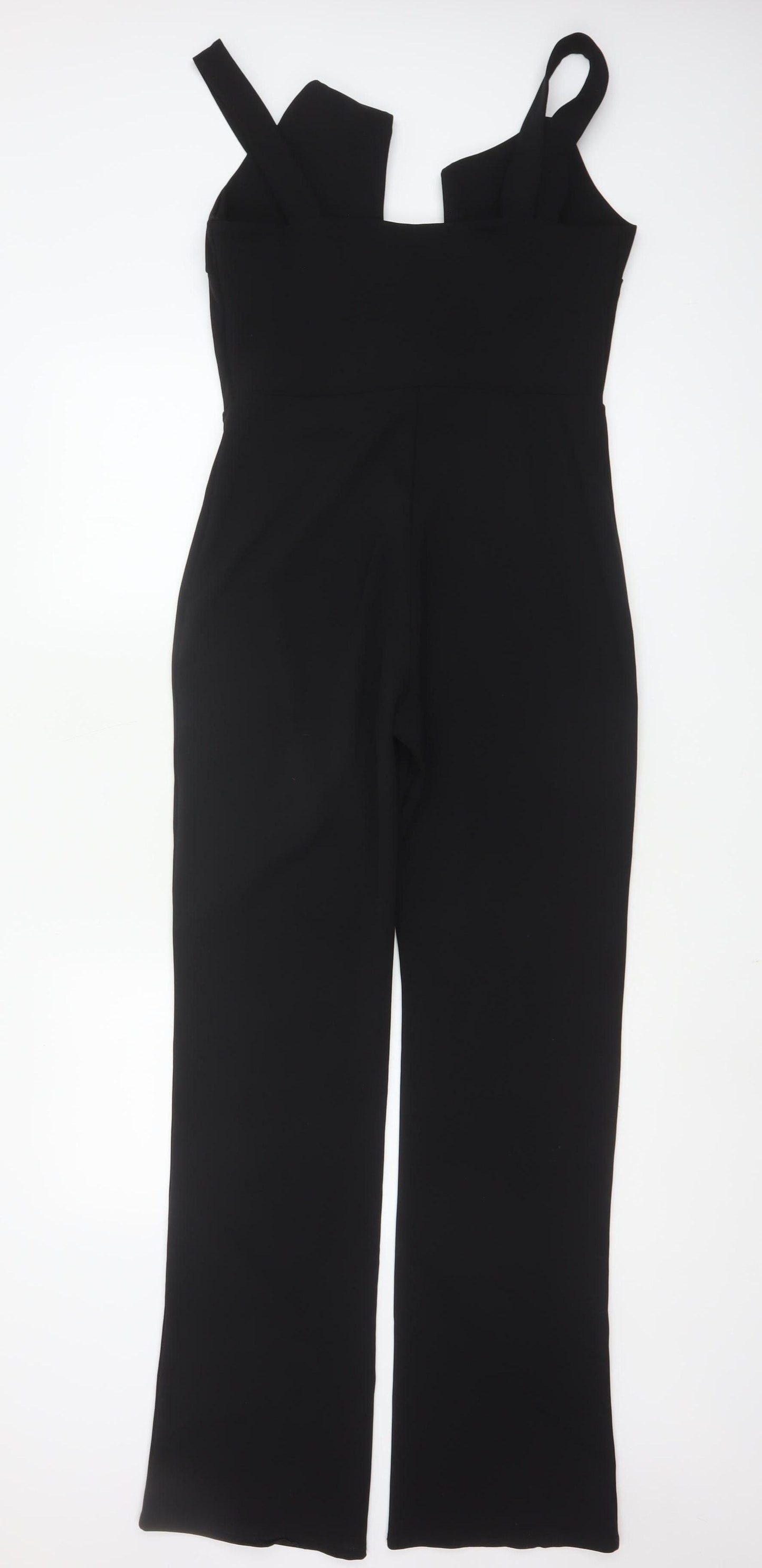 Club L London Women's Black Wide-Leg Jumpsuit UK 12 Polyester Blend