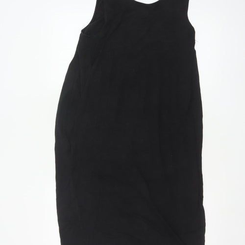COS Women Black Sleeveless Shift Dress Size 12 Stretch Cotton
