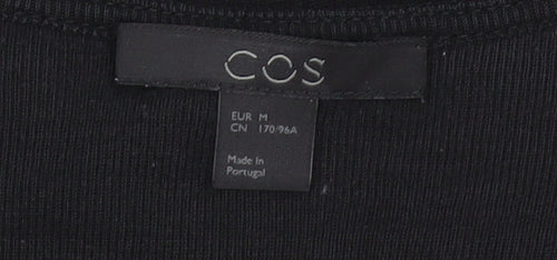 COS Women Black Sleeveless Shift Dress Size 12 Stretch Cotton