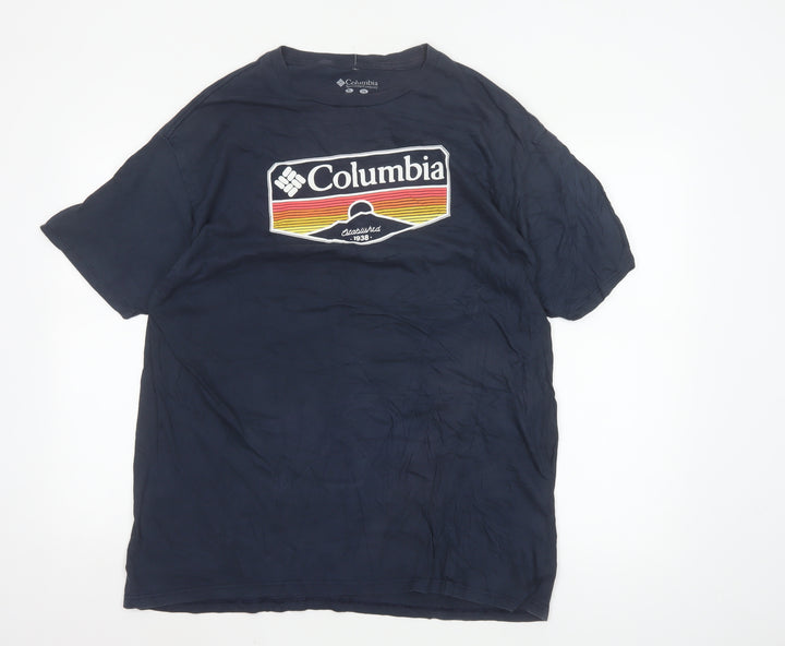 Columbia Men's Navy Blue XL Graphic Outdoor Cotton T-Shirt