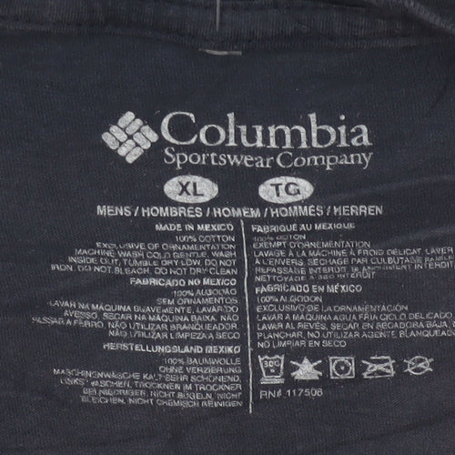 Columbia Men's Navy Blue XL Graphic Outdoor Cotton T-Shirt
