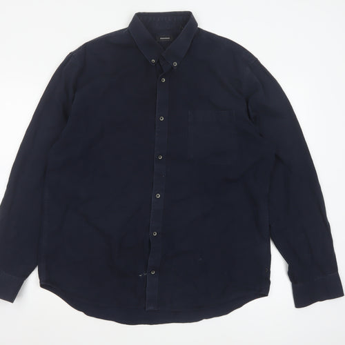 Matinique Men's Blue 2XL Button-Down Cotton Casual Shirt