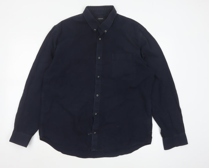 Matinique Men's Blue 2XL Button-Down Cotton Casual Shirt