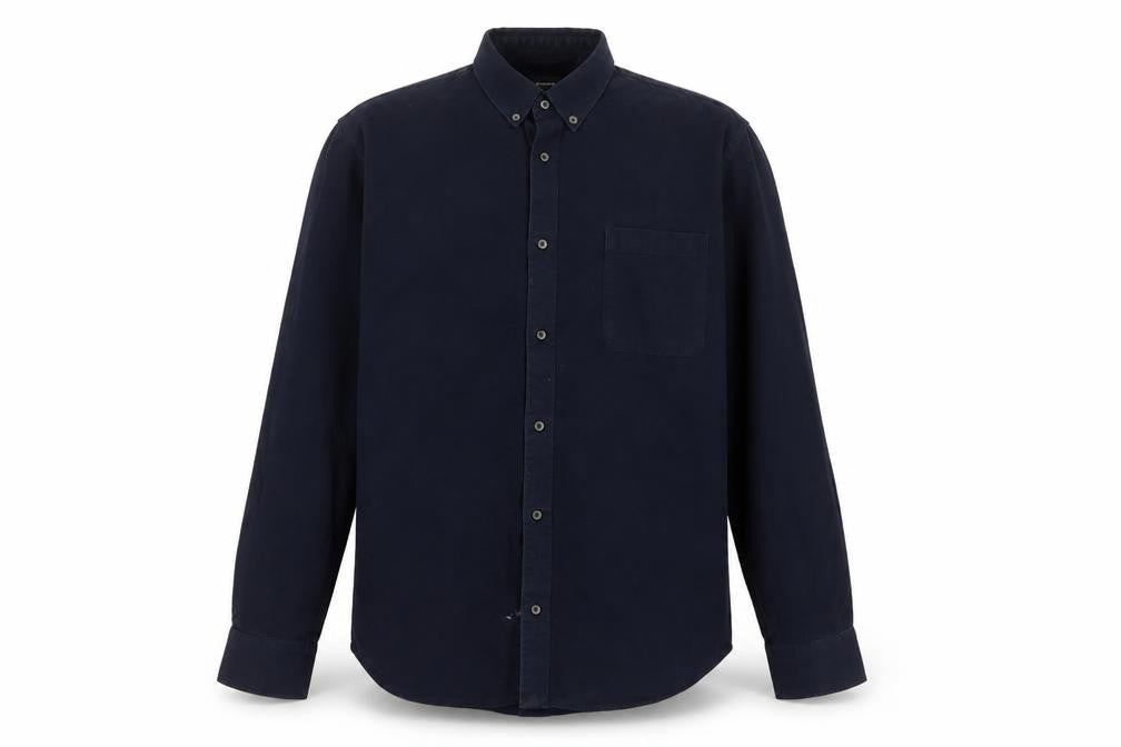 Front view of Matinique Men's Blue 2XL Button-Down Cotton Casual Shirt
