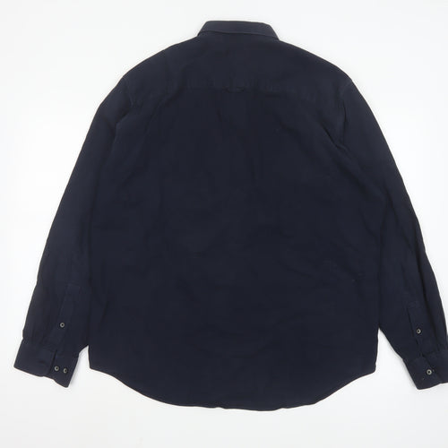 Matinique Men's Blue 2XL Button-Down Cotton Casual Shirt