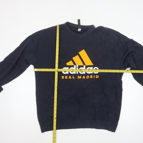 Adidas Real Madrid Men's Blue Logo Pullover Sweatshirt M