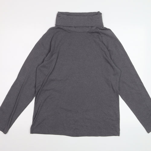 Cotton Traders Women’s Grey Roll Neck Long Sleeve T-Shirt Size 18
