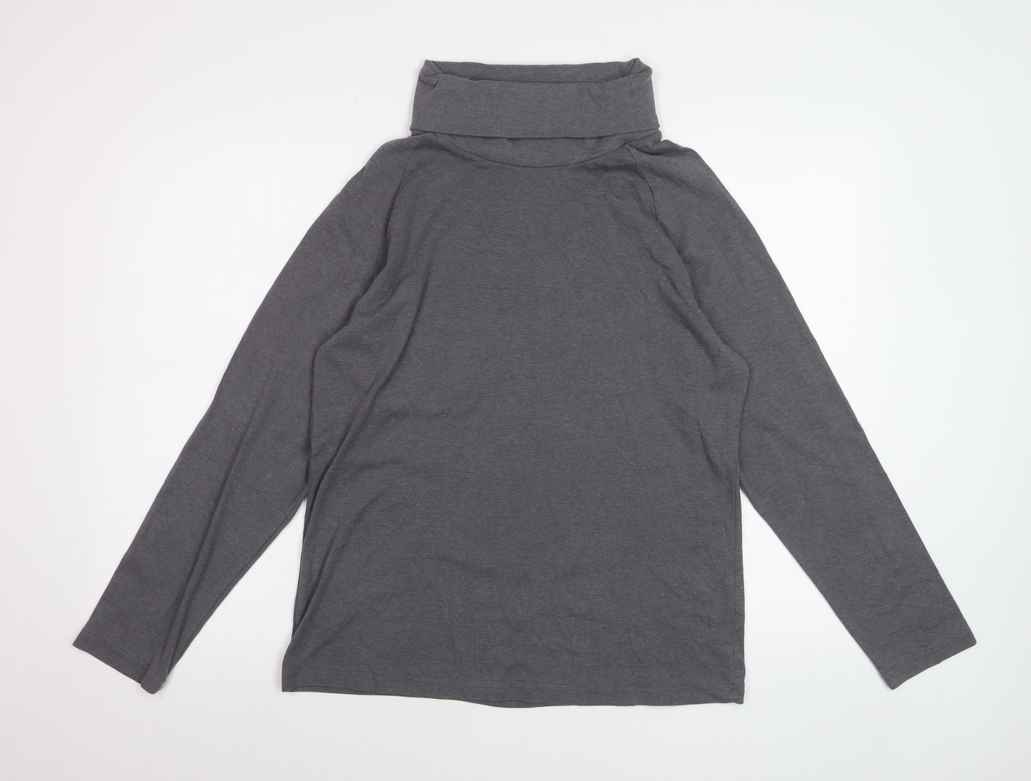 Cotton Traders Women’s Grey Roll Neck Long Sleeve T-Shirt Size 18