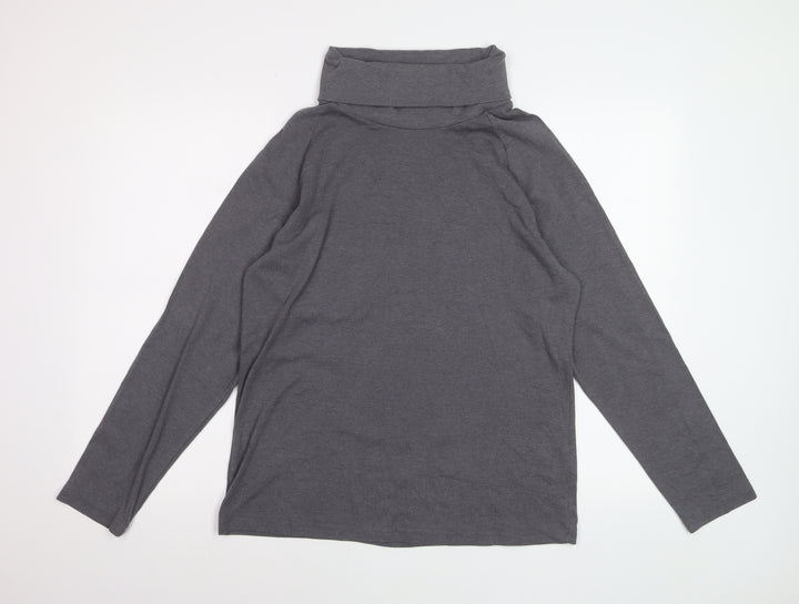 Cotton Traders Women’s Grey Roll Neck Long Sleeve T-Shirt Size 18