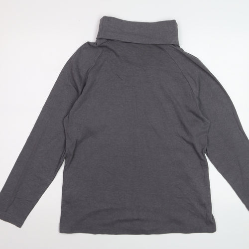 Cotton Traders Women’s Grey Roll Neck Long Sleeve T-Shirt Size 18