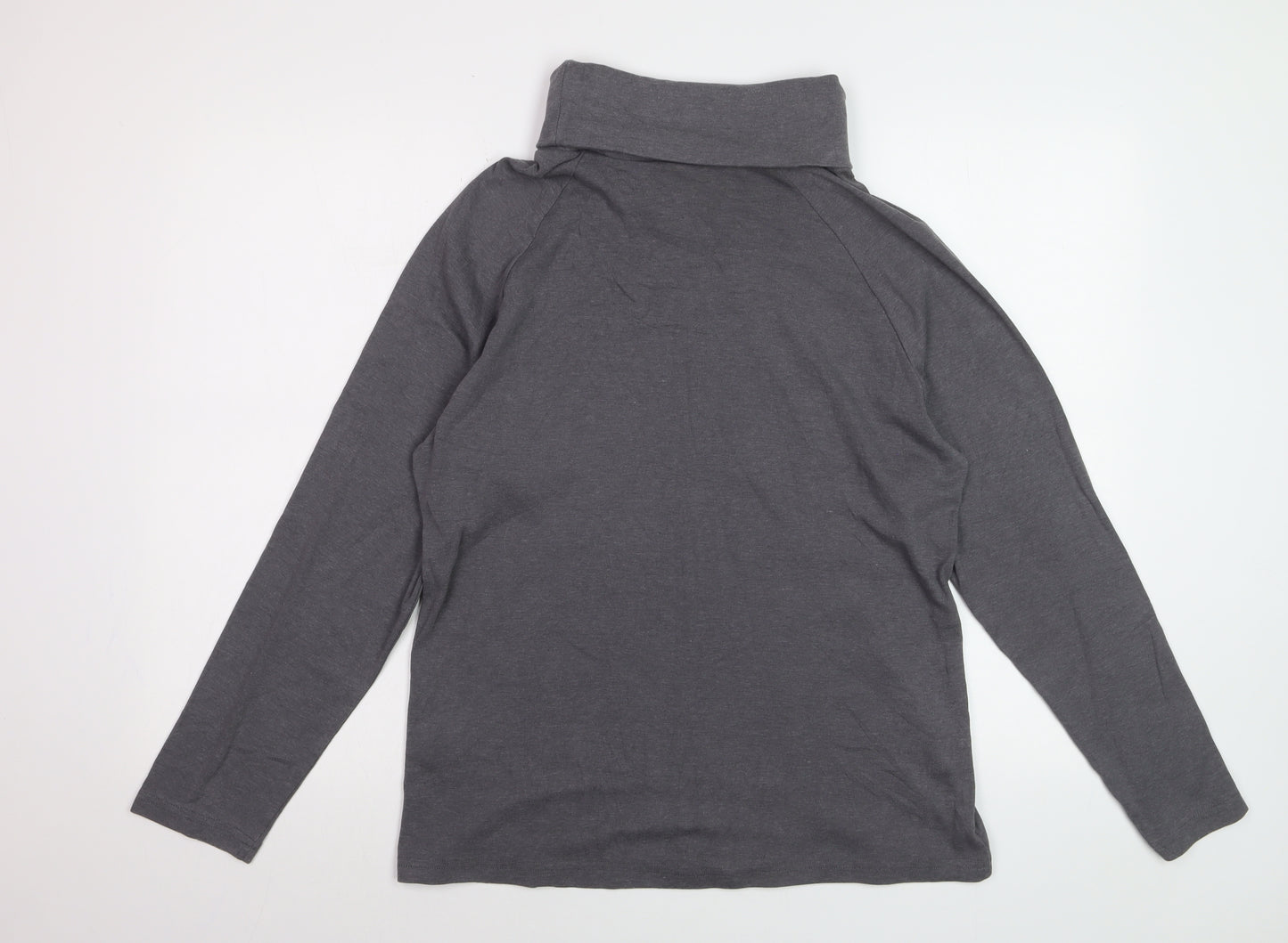 Cotton Traders Women’s Grey Roll Neck Long Sleeve T-Shirt Size 18