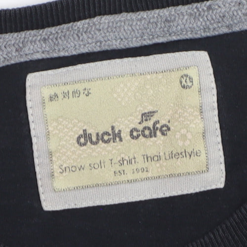 Duck Cafe Women's Black Tokyo Graphic Cotton T-Shirt XL