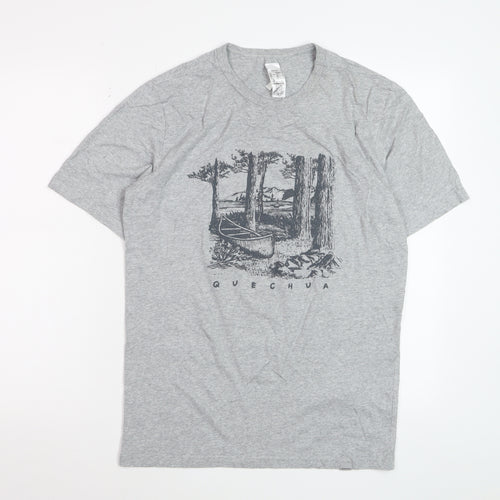 Quechua Women's Grey Graphic Outdoor T-Shirt Size S