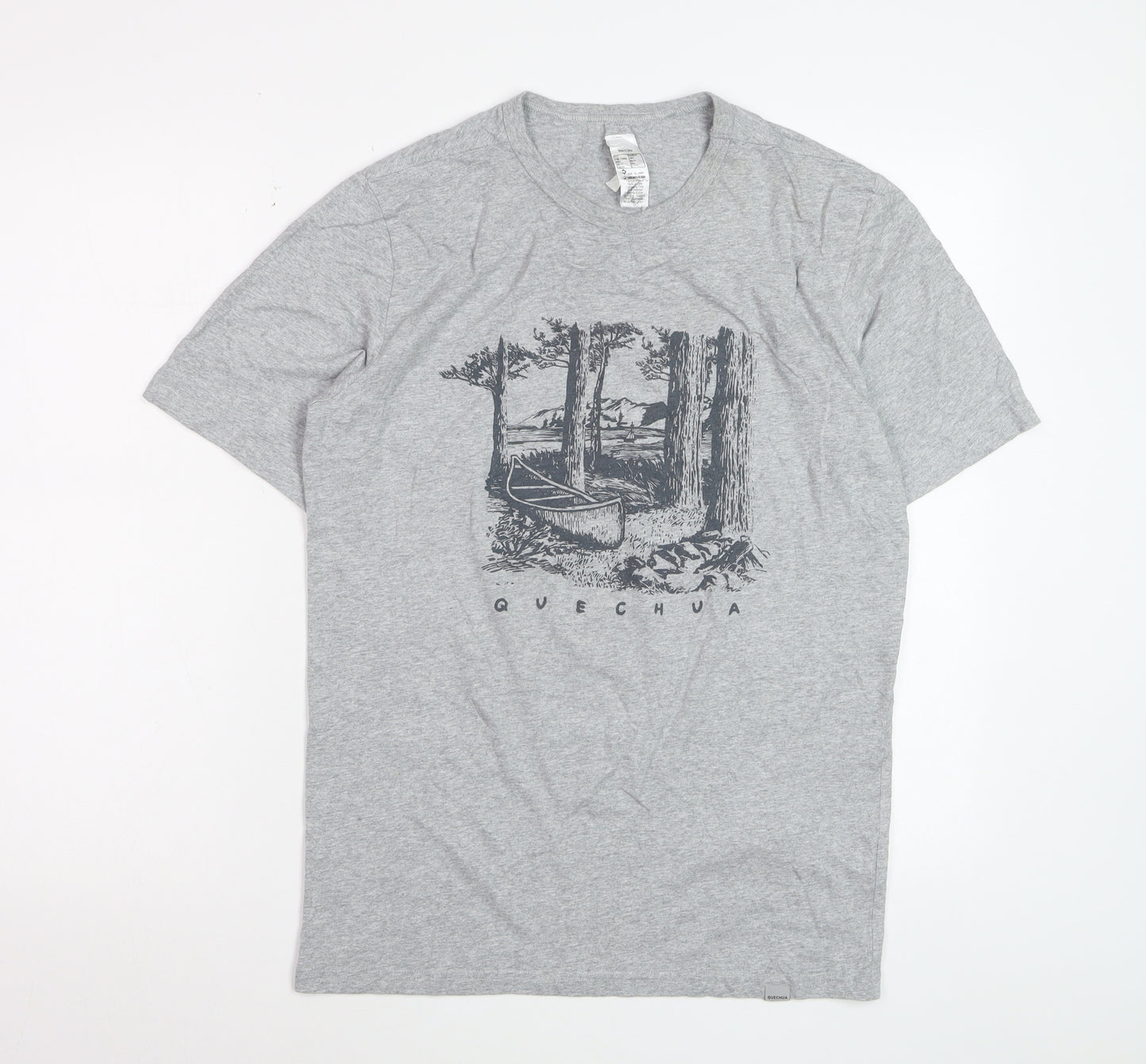 Quechua Women's Grey Graphic Outdoor T-Shirt Size S