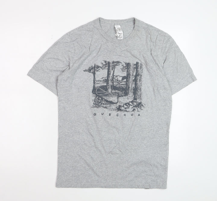 Quechua Women's Grey Graphic Outdoor T-Shirt Size S