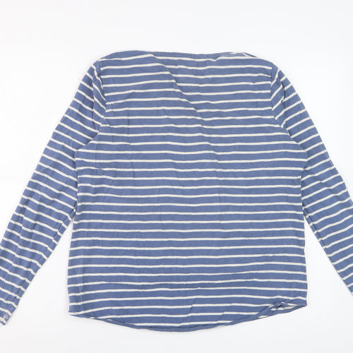 Fat Face Women's Blue Striped Long Sleeve Cotton T-Shirt UK 12