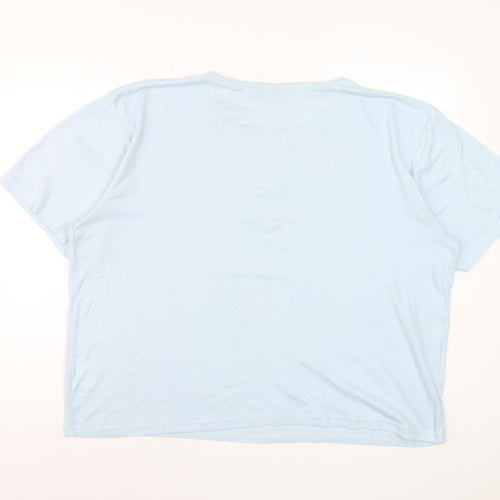Honor Millburn Women Blue XL Henley Embroidered Cotton T-Shirt
