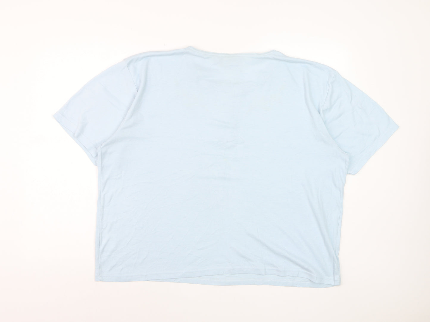 Honor Millburn Women Blue XL Henley Embroidered Cotton T-Shirt