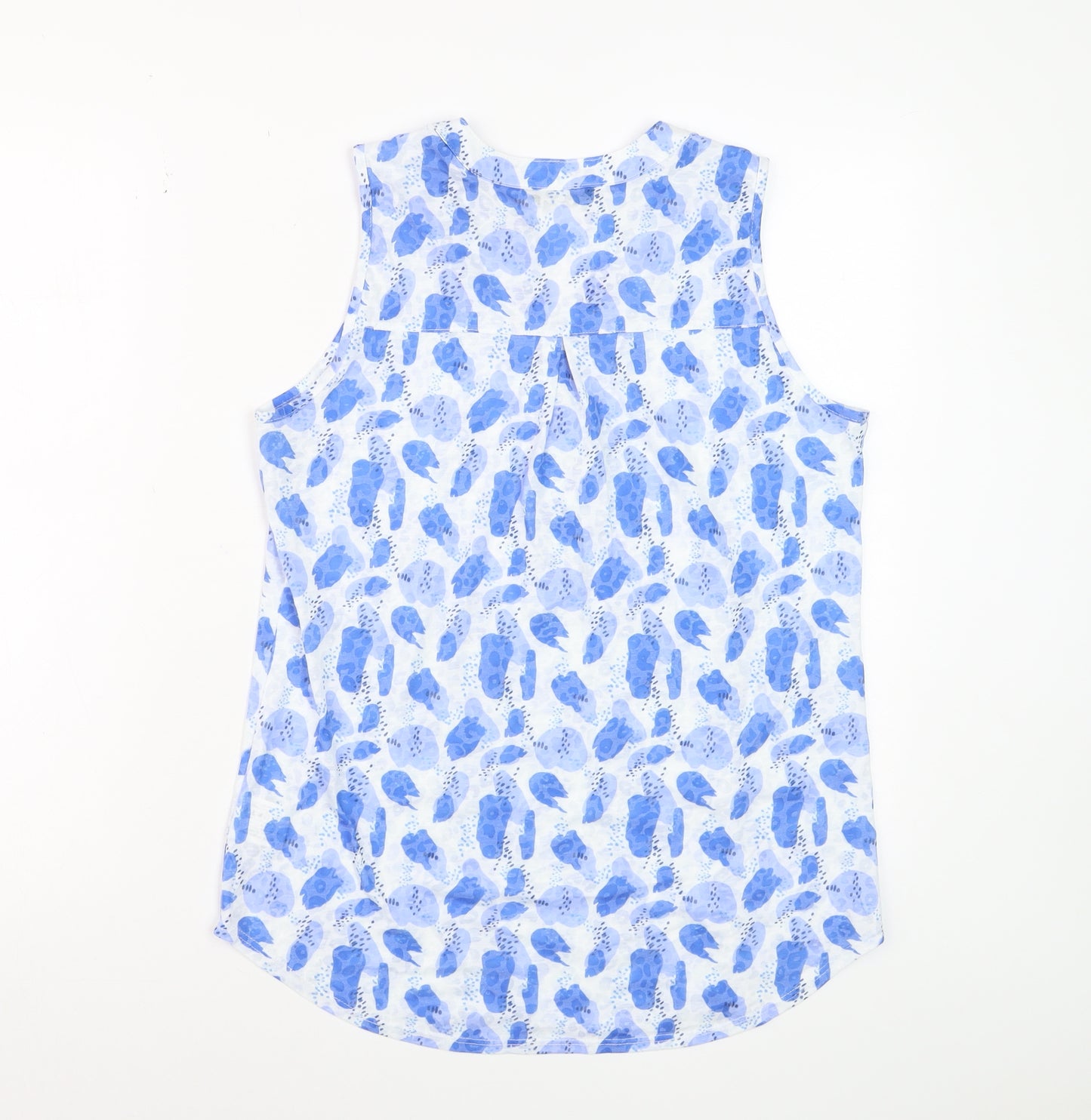 Roman Women Blue Floral Sleeveless Tunic Blouse Size 12