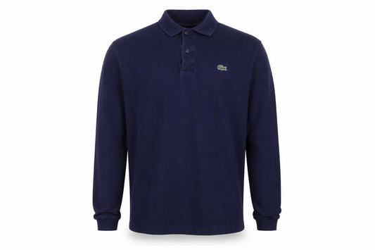 Lacoste Men Blue Long Sleeve Classic Fit Cotton Polo Shirt L