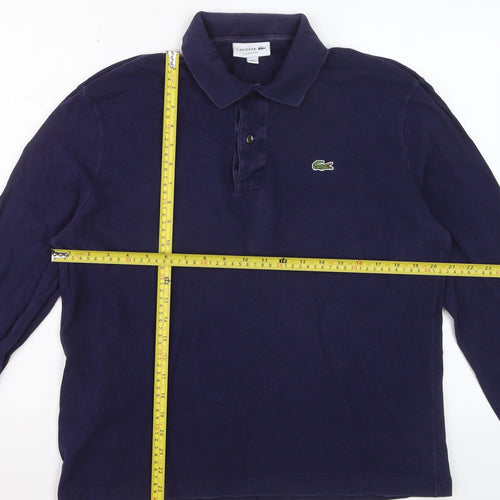 Lacoste Men Blue Long Sleeve Classic Fit Cotton Polo Shirt L
