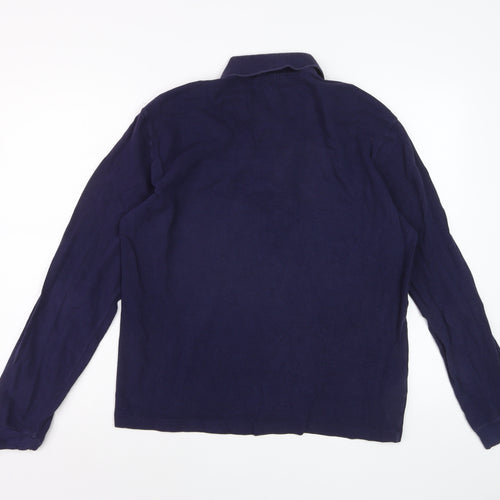 Lacoste Men Blue Long Sleeve Classic Fit Cotton Polo Shirt L