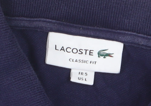 Lacoste Men Blue Long Sleeve Classic Fit Cotton Polo Shirt L