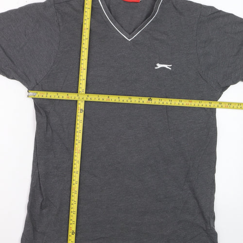 Slazenger Men's Grey V-Neck Short Sleeve T-Shirt Size S