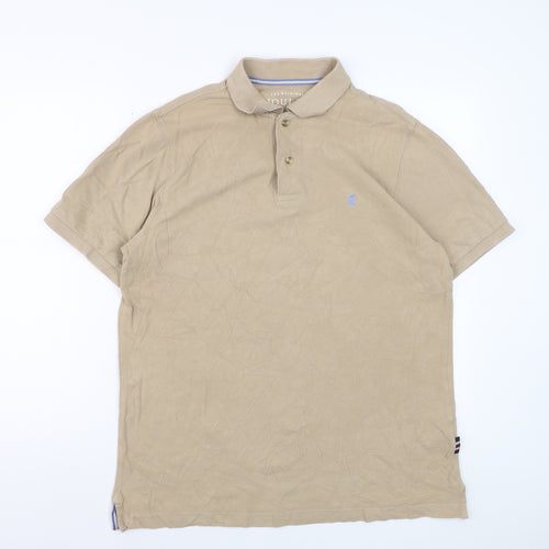 Joules Men's Beige Woody Polo Shirt Classic Fit Size L