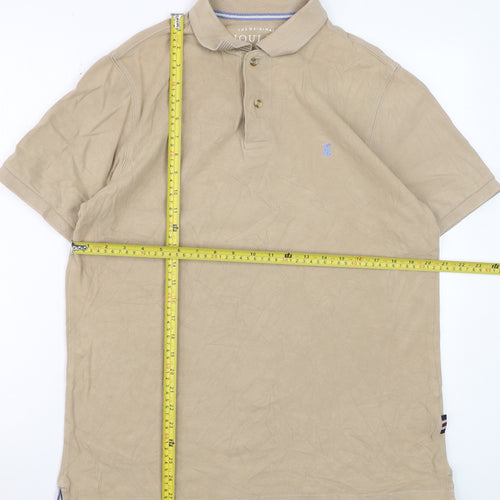 Joules Men's Beige Woody Polo Shirt Classic Fit Size L