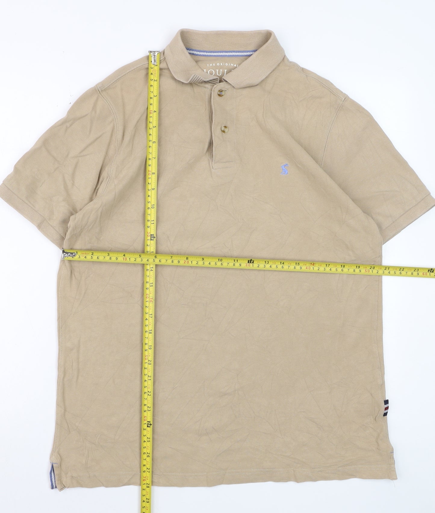 Joules Men's Beige Woody Polo Shirt Classic Fit Size L