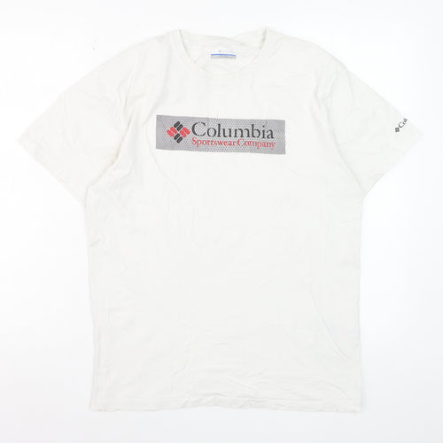 Columbia Sportswear Men's White Cotton Graphic T-Shirt Size S