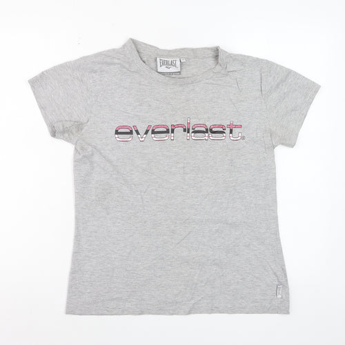 Everlast Womens Grey Short Sleeve Cotton T-Shirt Size 14