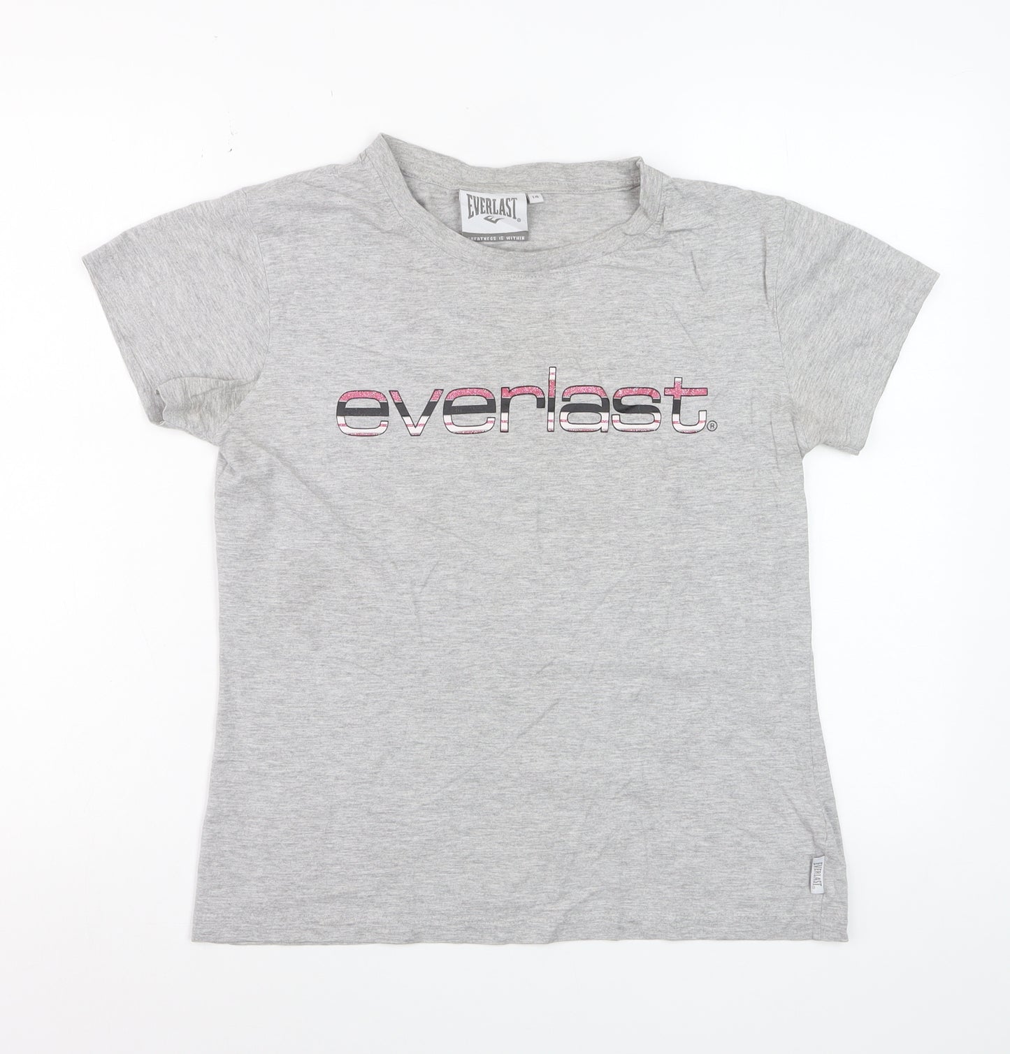 Everlast Womens Grey Short Sleeve Cotton T-Shirt Size 14