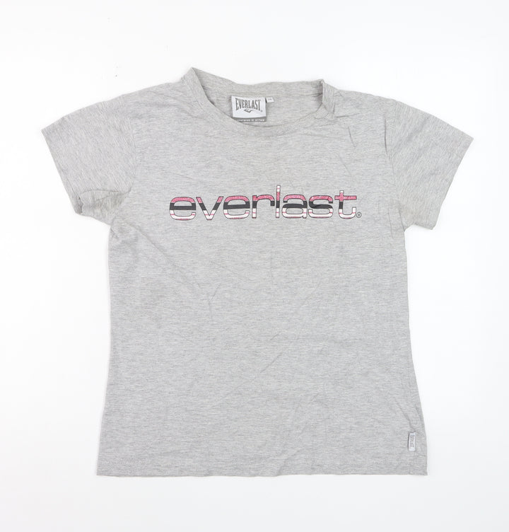 Everlast Womens Grey Short Sleeve Cotton T-Shirt Size 14