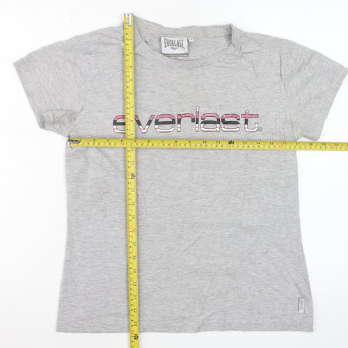 Everlast Womens Grey Short Sleeve Cotton T-Shirt Size 14