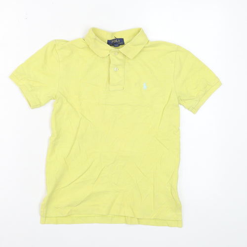 Ralph Lauren Boys Yellow Polo Shirt Size 8 Years Cotton Classic Fit