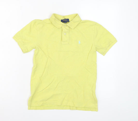 Ralph Lauren Boys Yellow Polo Shirt Size 8 Years Cotton Classic Fit