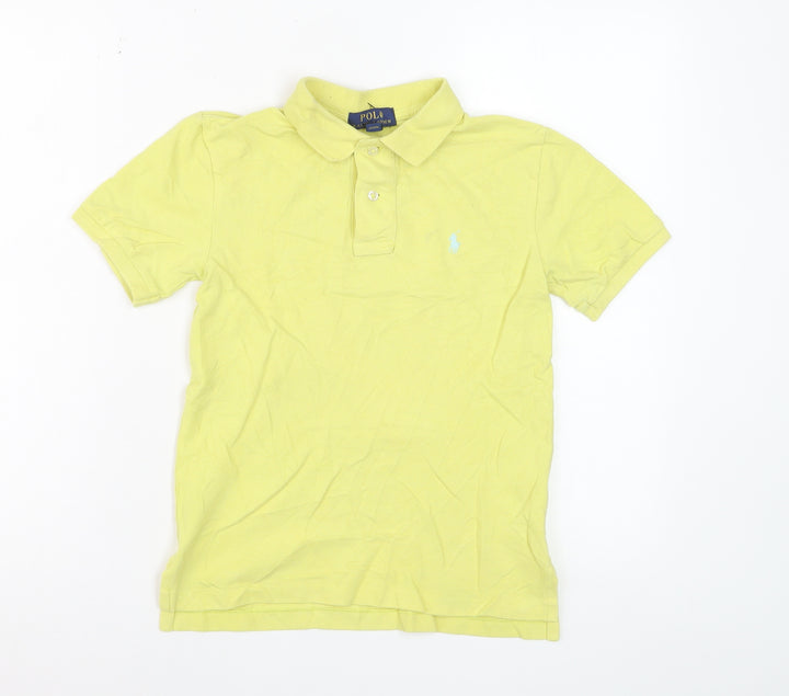 Ralph Lauren Boys Yellow Polo Shirt Size 8 Years Cotton Classic Fit