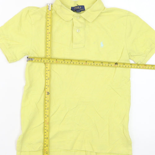 Ralph Lauren Boys Yellow Polo Shirt Size 8 Years Cotton Classic Fit
