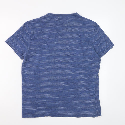 Original Penguin by Munsingwear Men's Blue Cotton Patterned T-Shirt L