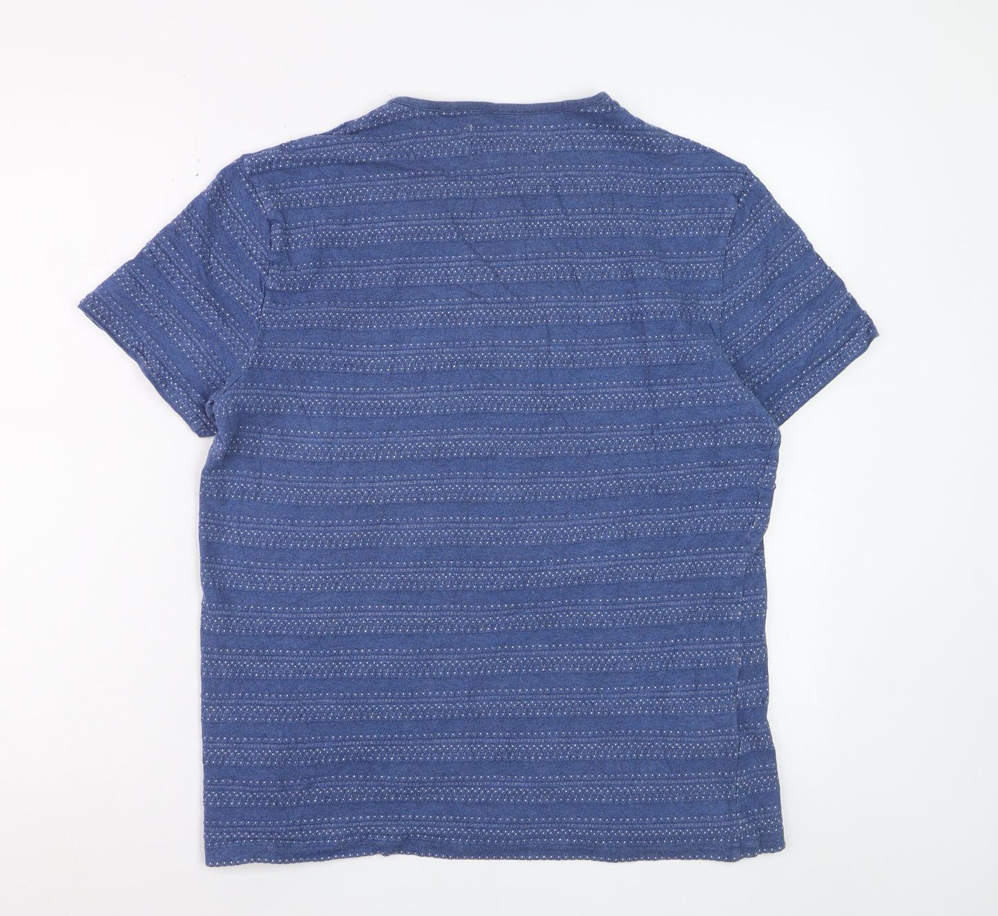 Original Penguin by Munsingwear Men's Blue Cotton Patterned T-Shirt L