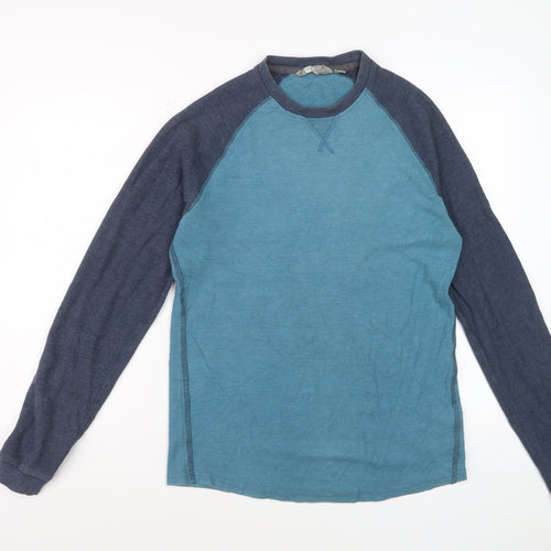 Mountain Warehouse Men's Blue Long Sleeve Cotton T-Shirt Size M