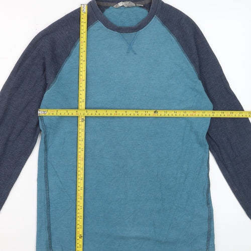 Mountain Warehouse Men's Blue Long Sleeve Cotton T-Shirt Size M