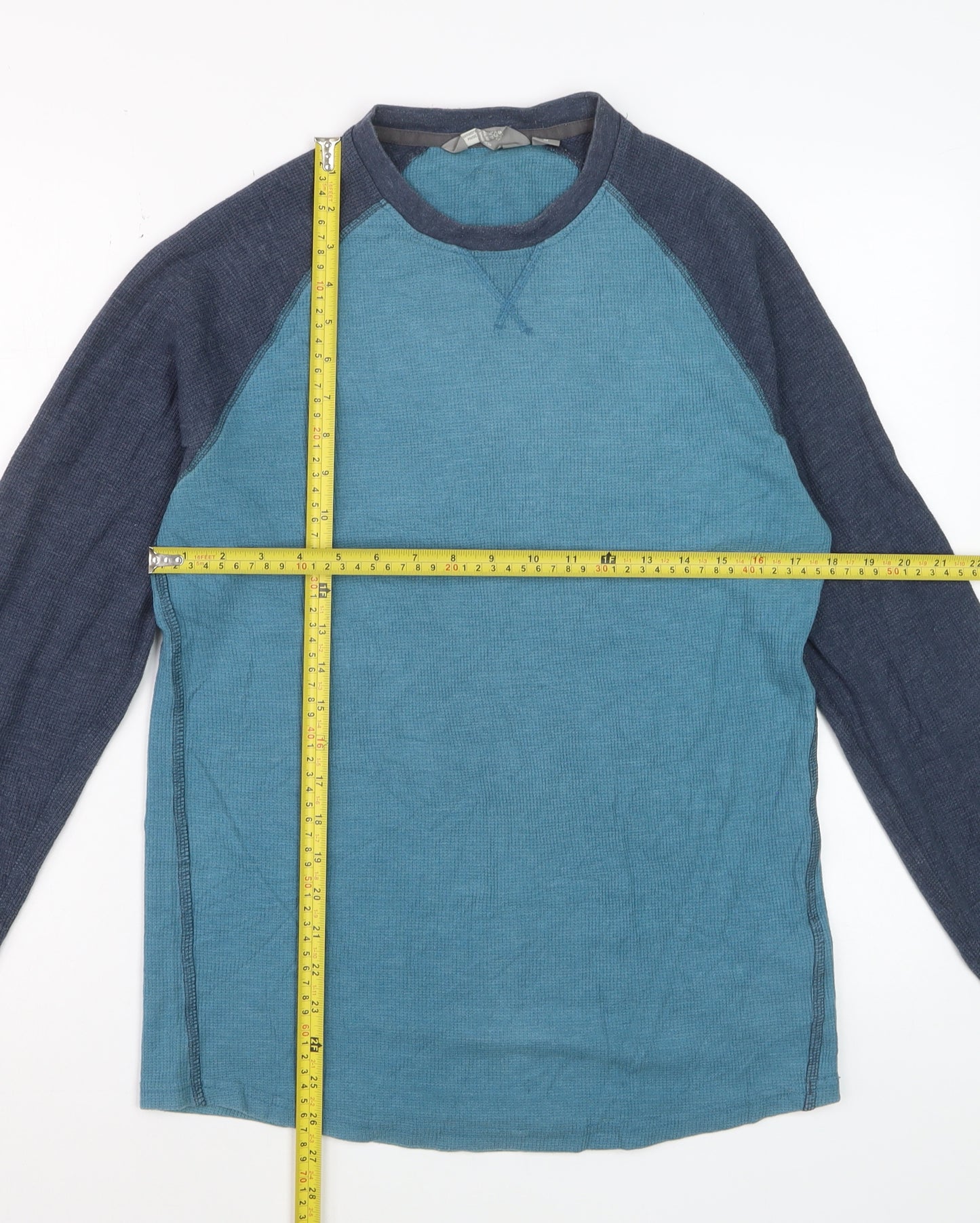 Mountain Warehouse Men's Blue Long Sleeve Cotton T-Shirt Size M