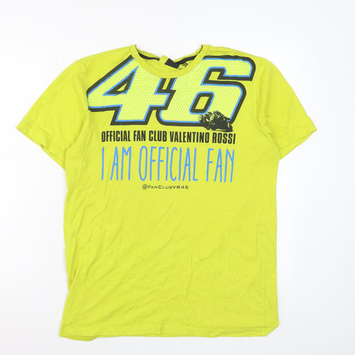 Valentino Rossi Official Fan Club Yellow Men's Medium T-Shirt 46 Graphic Print