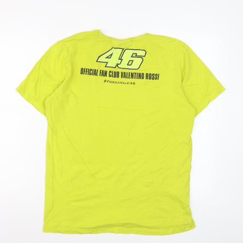 Valentino Rossi Official Fan Club Yellow Men's Medium T-Shirt 46 Graphic Print