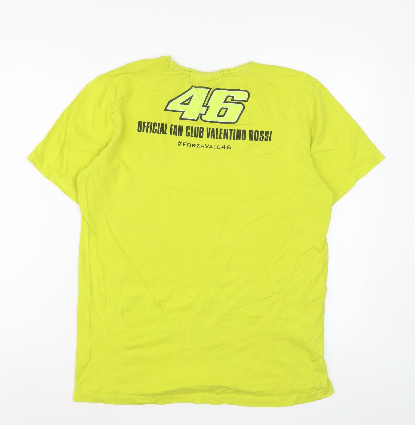 Valentino Rossi Official Fan Club Yellow Men's Medium T-Shirt 46 Graphic Print