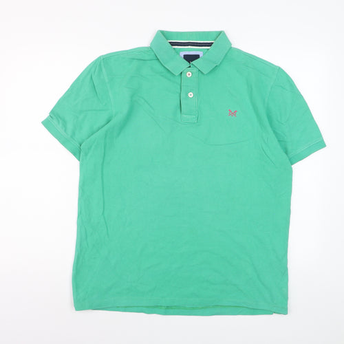 Crew Clothing Company Men's Green Polo Shirt Size L Cotton