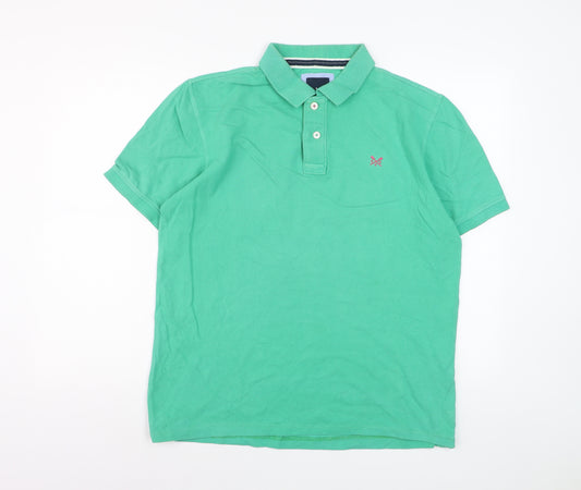 Crew Clothing Company Men's Green Polo Shirt Size L Cotton